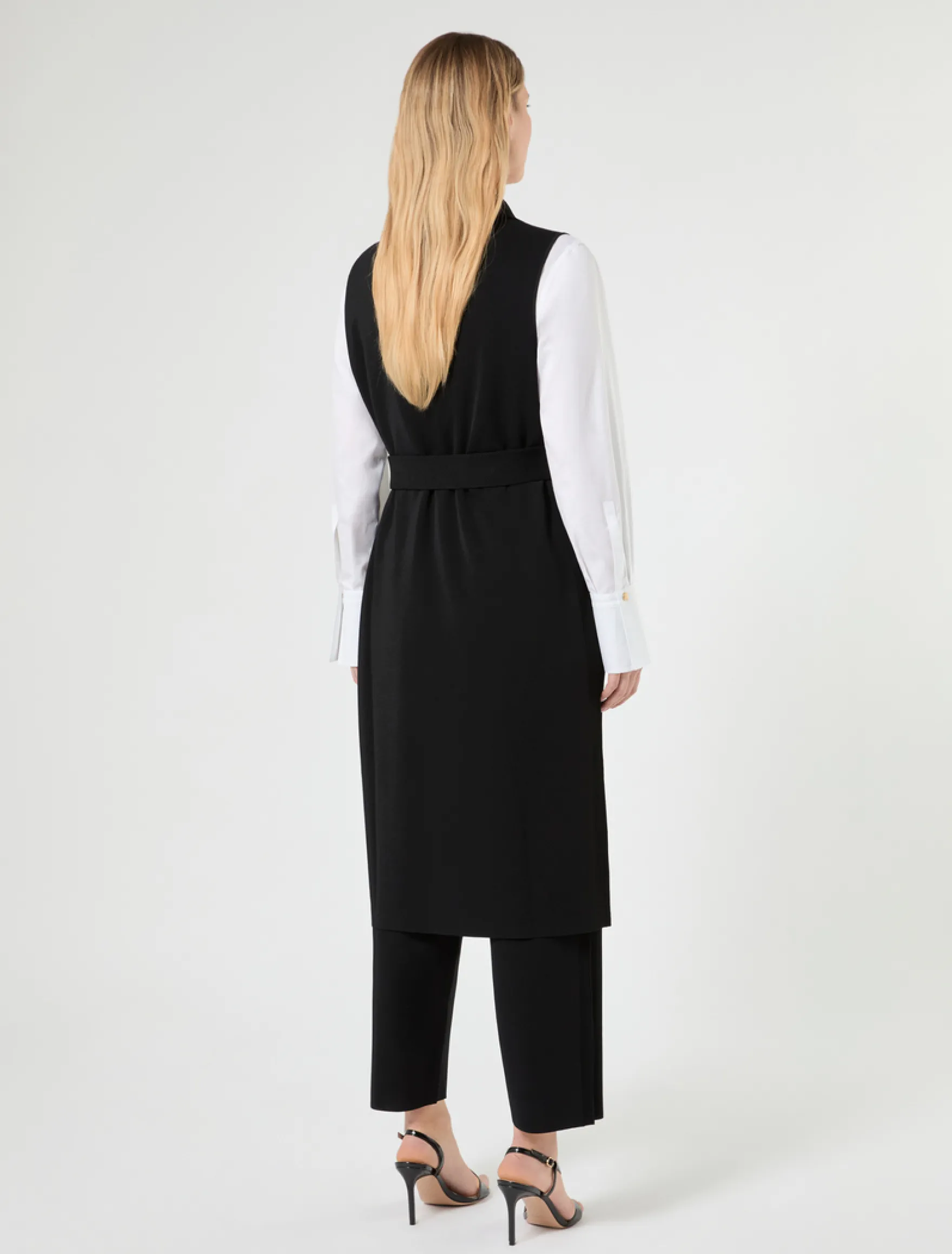 Gilet in viscosa opaca - NERO