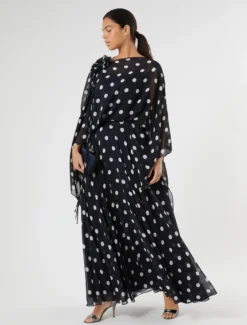 Gonna in georgette - BLU MARINO