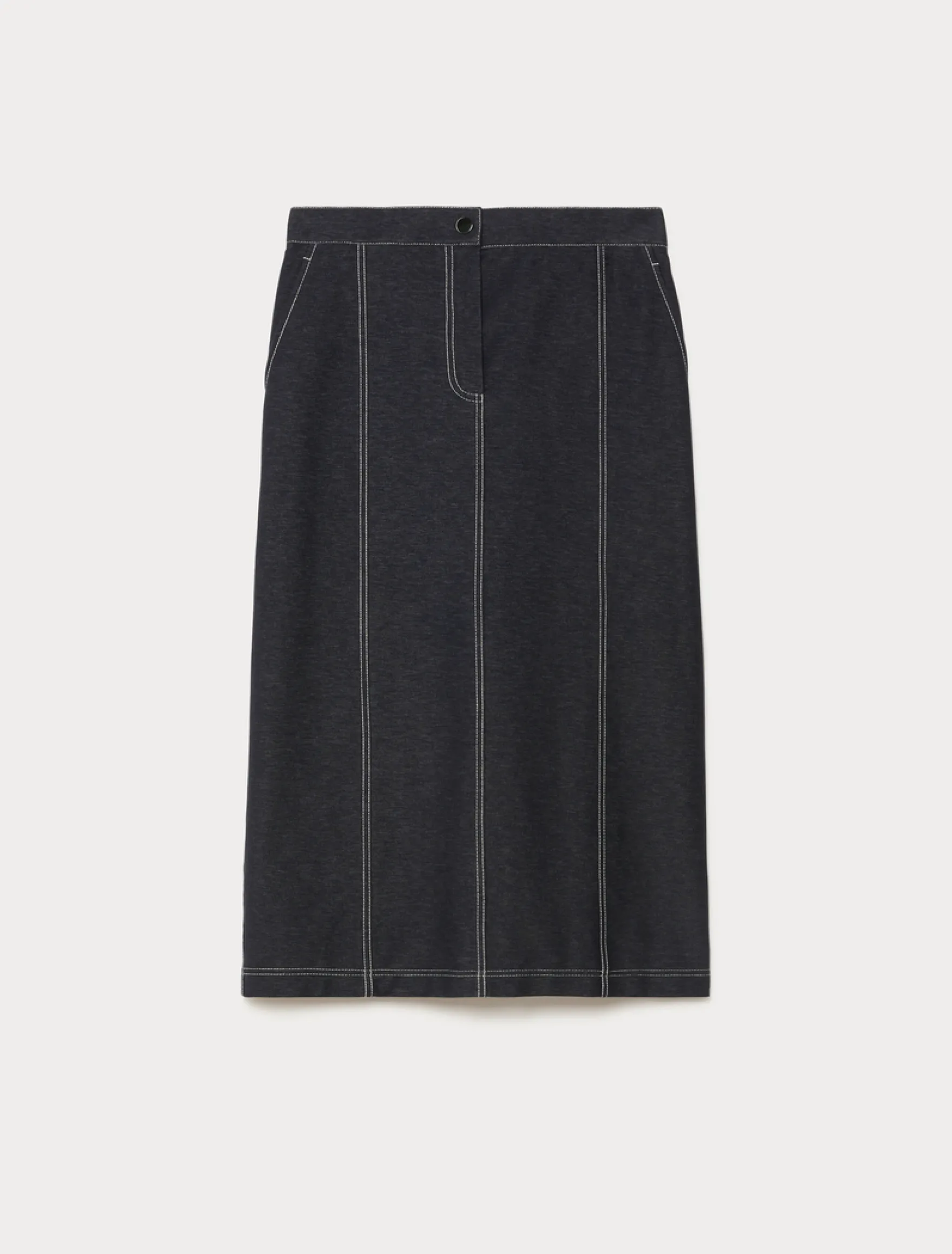 Gonna in jersey denim - BLU NOTTE