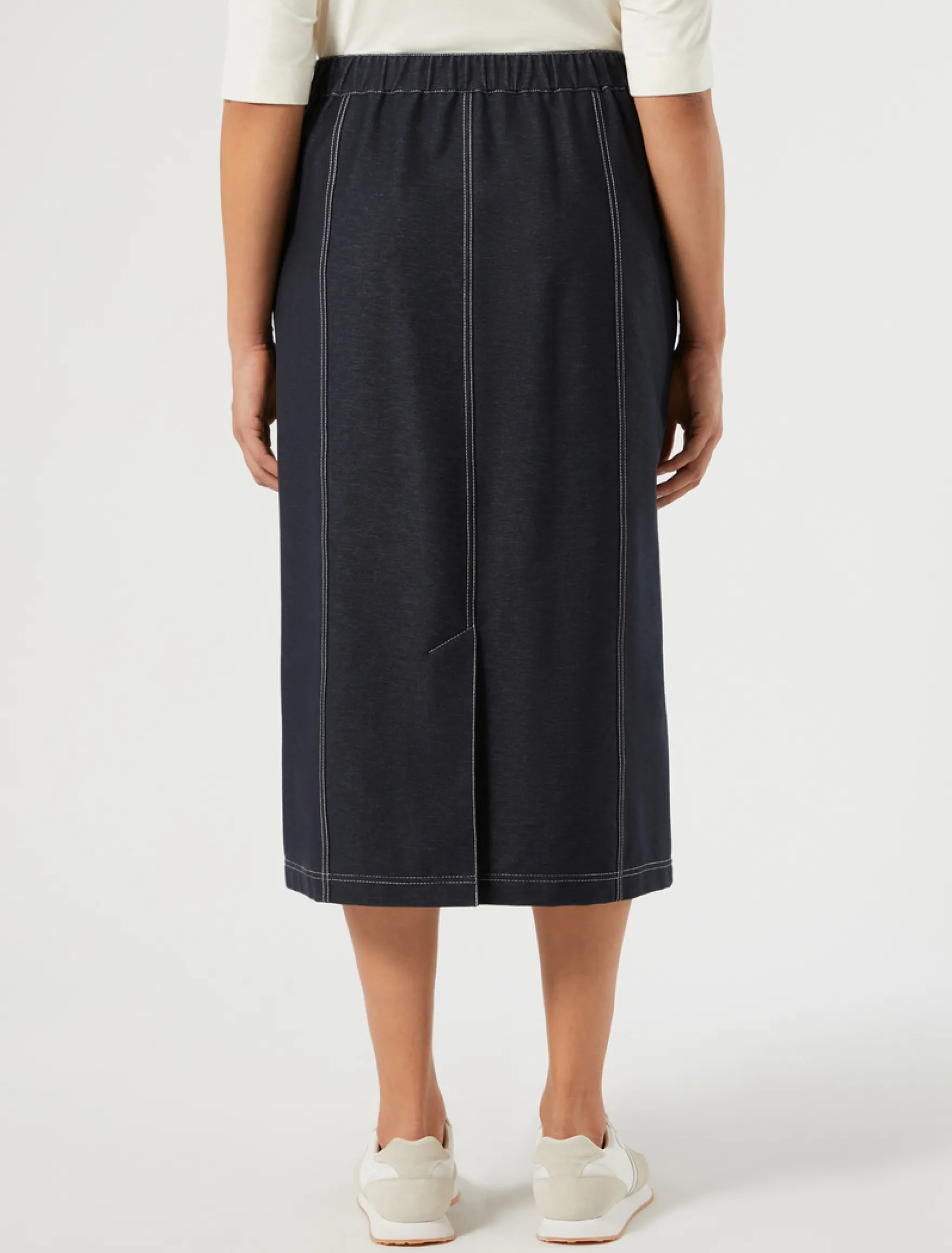 Gonna in jersey denim - BLU NOTTE