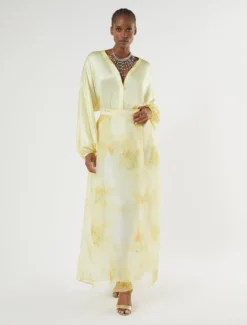 Gonna lunga in organza - GIALLO CHIARO
