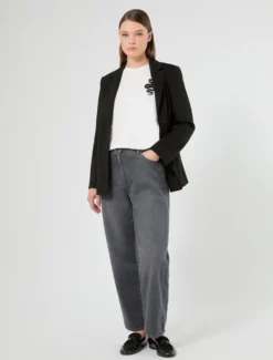 Jeans barrel in cotone tencel - ANTRACITE