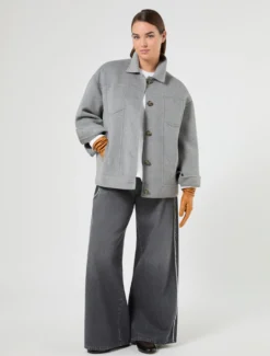 Jeans in denim di cotone tencel - GRIGIO SCURO