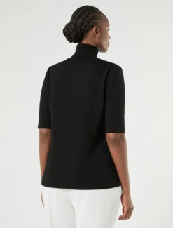 Maglia dolcevita in lana - NERO