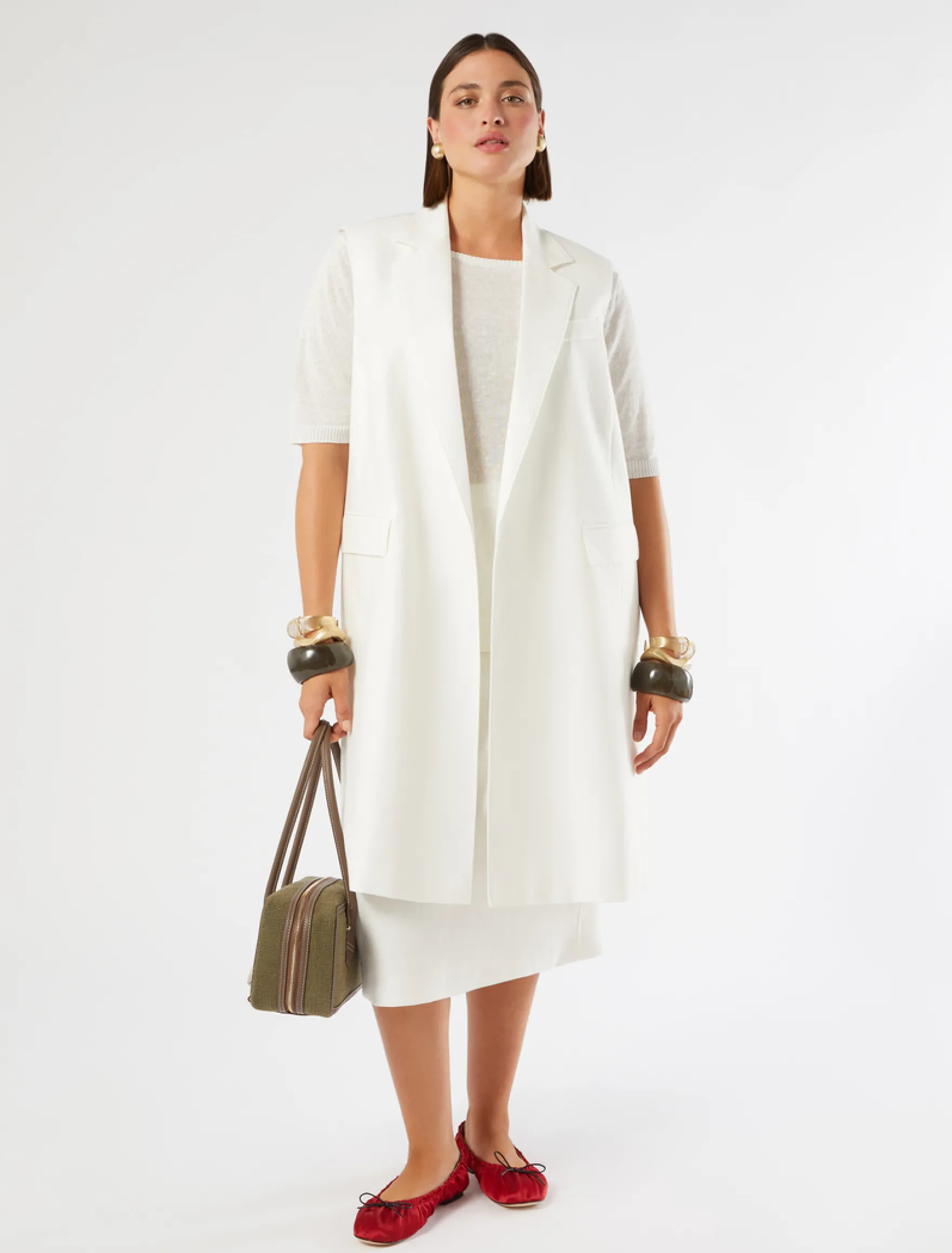 Maglia in misto lino - BIANCO OTTICO