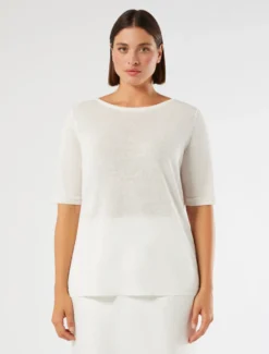 Maglia in misto lino - BIANCO OTTICO