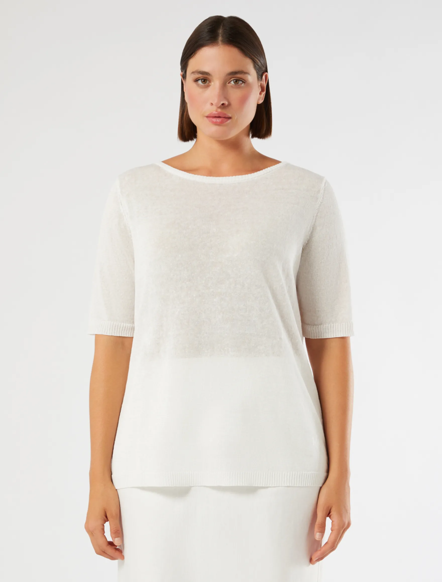 Maglia in misto lino - BIANCO OTTICO
