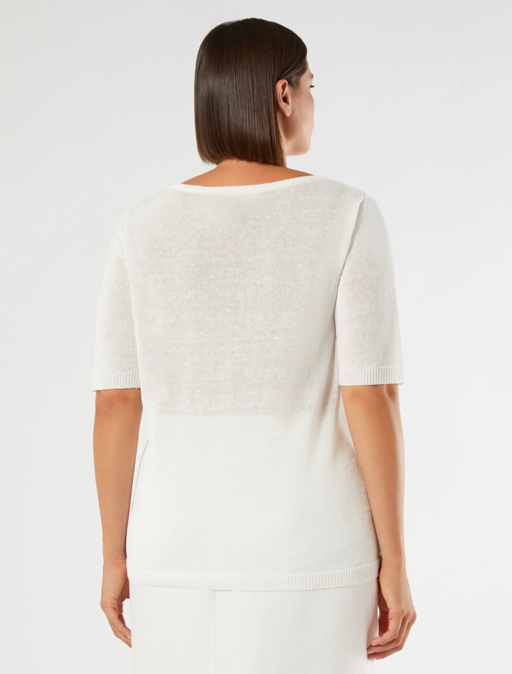 Maglia in misto lino - BIANCO OTTICO