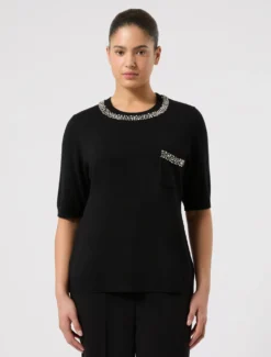 Maglia in seta e cachemire - NERO