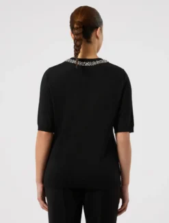 Maglia in seta e cachemire - NERO