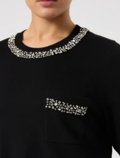 Maglia in seta e cachemire - NERO