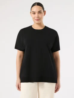 Maglia in viscosa crêpe - NERO