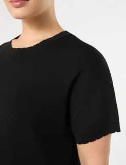 Maglia in viscosa crêpe - NERO