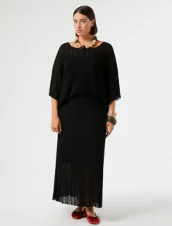 Maglia in viscosa crêpe - NERO