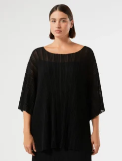 Maglia in viscosa crêpe - NERO