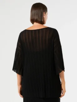Maglia in viscosa crêpe - NERO