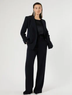 Pantaloni ampi in cady - BLU NOTTE