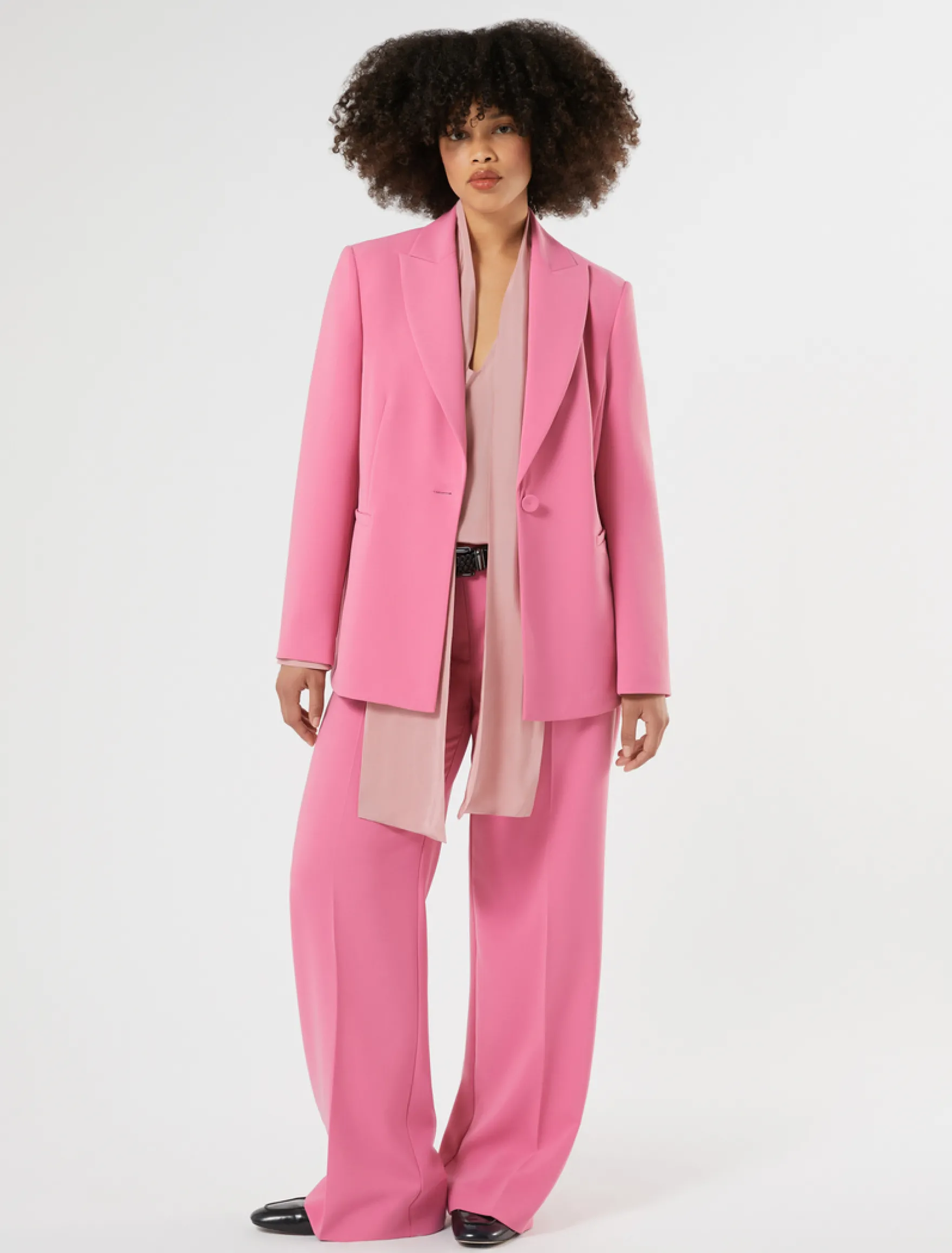 Pantaloni ampi in cady stretch - ROSA