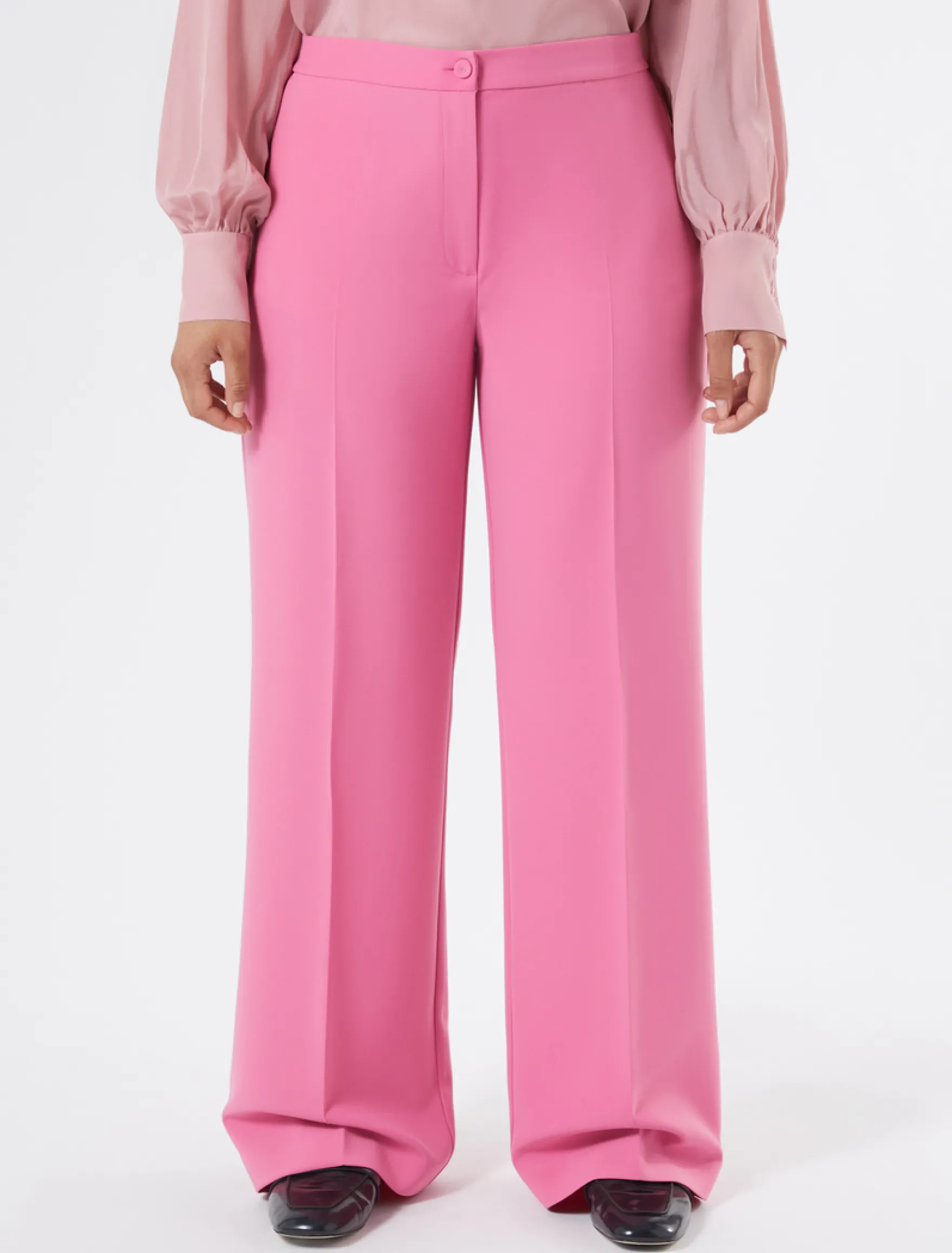 Pantaloni ampi in cady stretch - ROSA