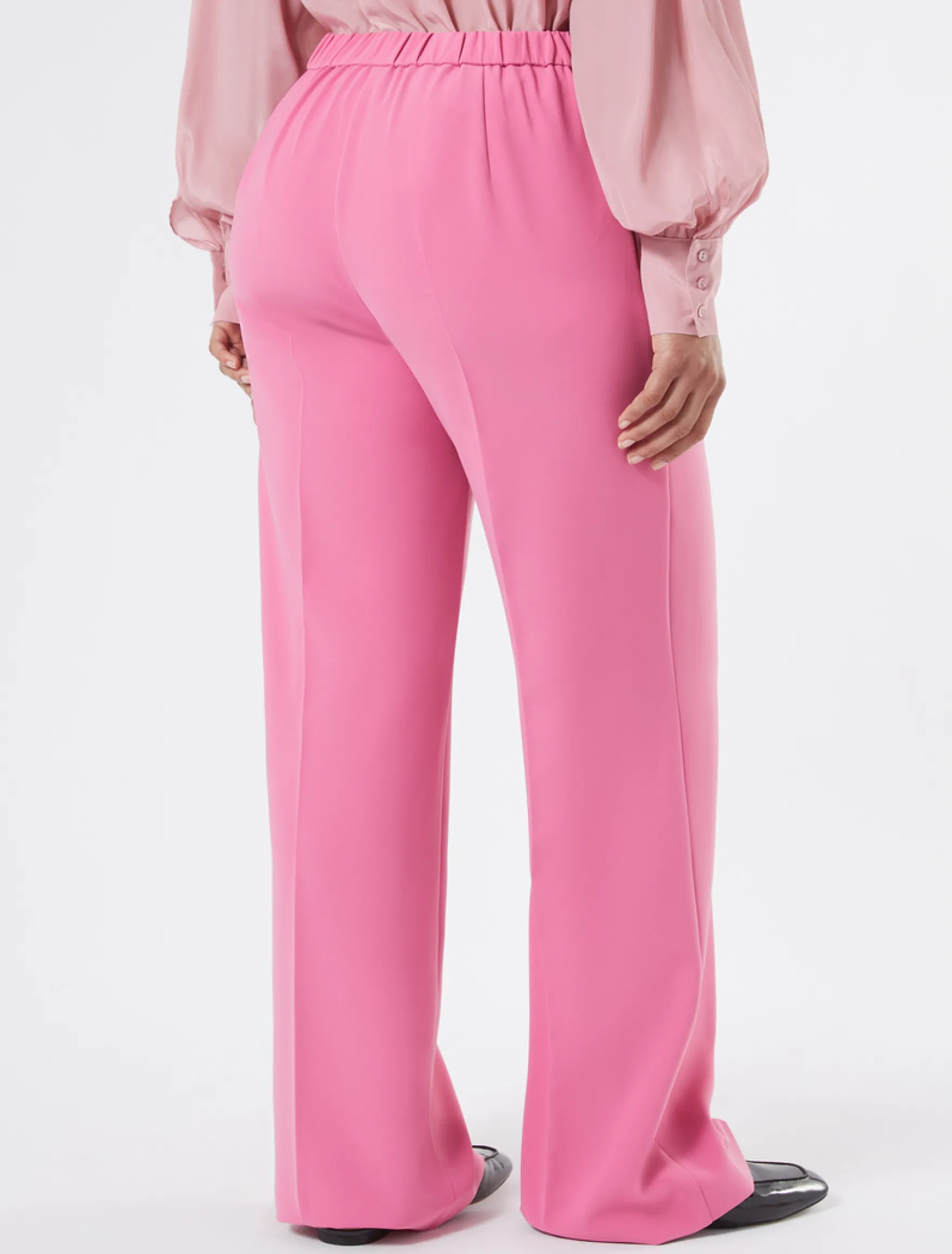 Pantaloni ampi in cady stretch - ROSA