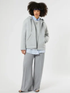 Pantaloni ampi in twill - GRIGIO MEDIO