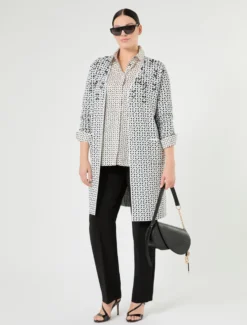 Pantaloni dritti in cady - NERO