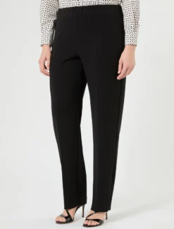 Pantaloni dritti in cady - NERO