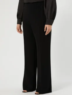 Pantaloni dritti in cady - NERO