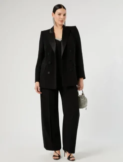 Pantaloni in cady e raso - NERO