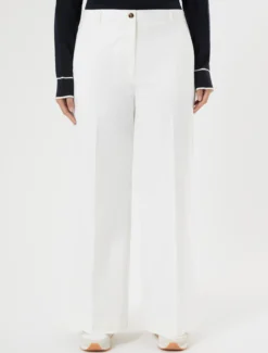 Pantaloni in gabardina di cotone - BIANCO OTTICO