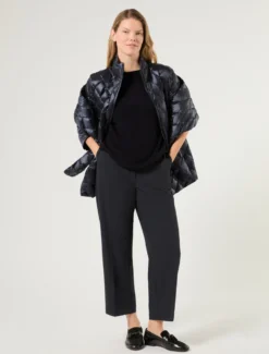 Pantaloni in gabardina di lana - BLU NOTTE