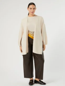 Pantaloni in jersey spalmato - MARRONE SCURO
