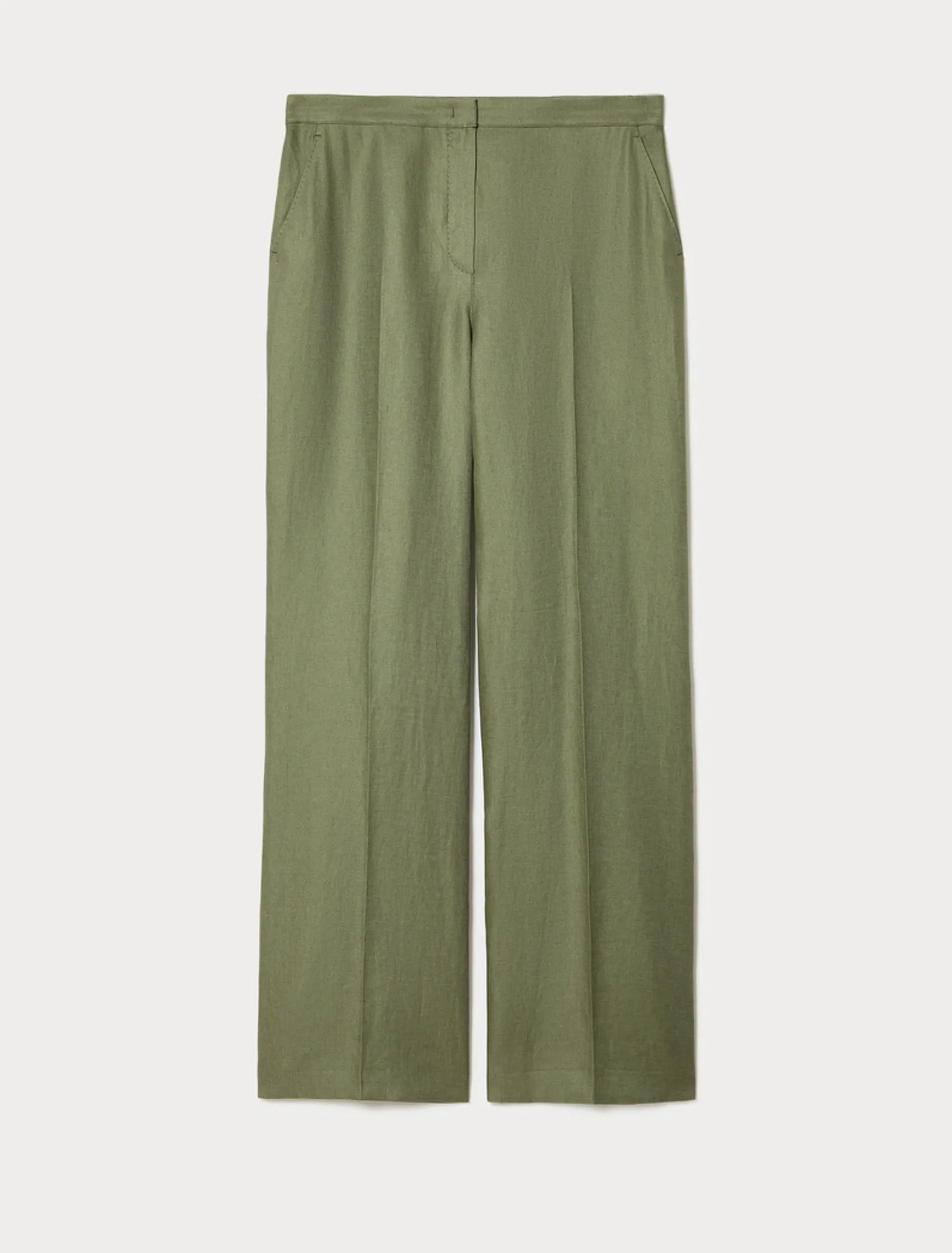 Pantaloni in lino - VERDE OLIVA