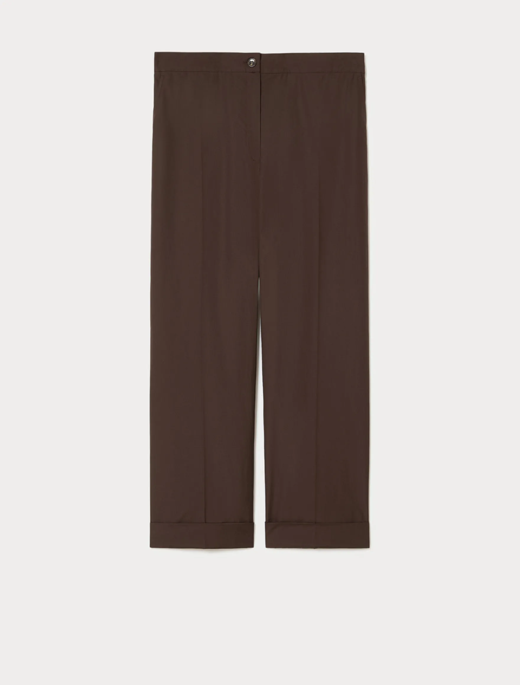 Pantaloni in popeline di cotone - MARRONE