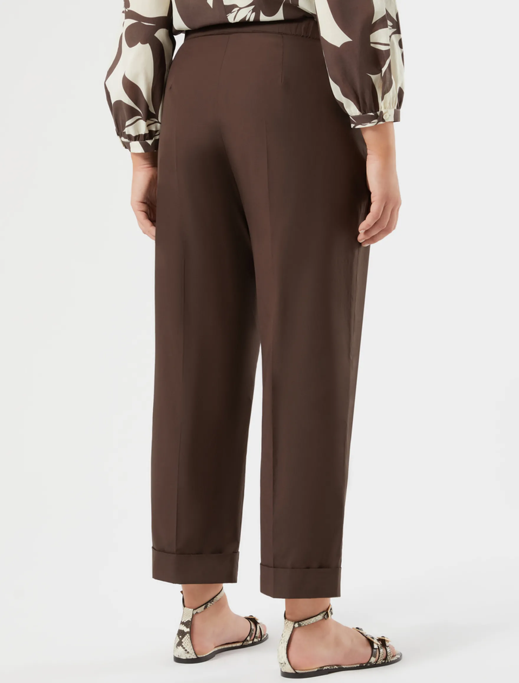 Pantaloni in popeline di cotone - MARRONE