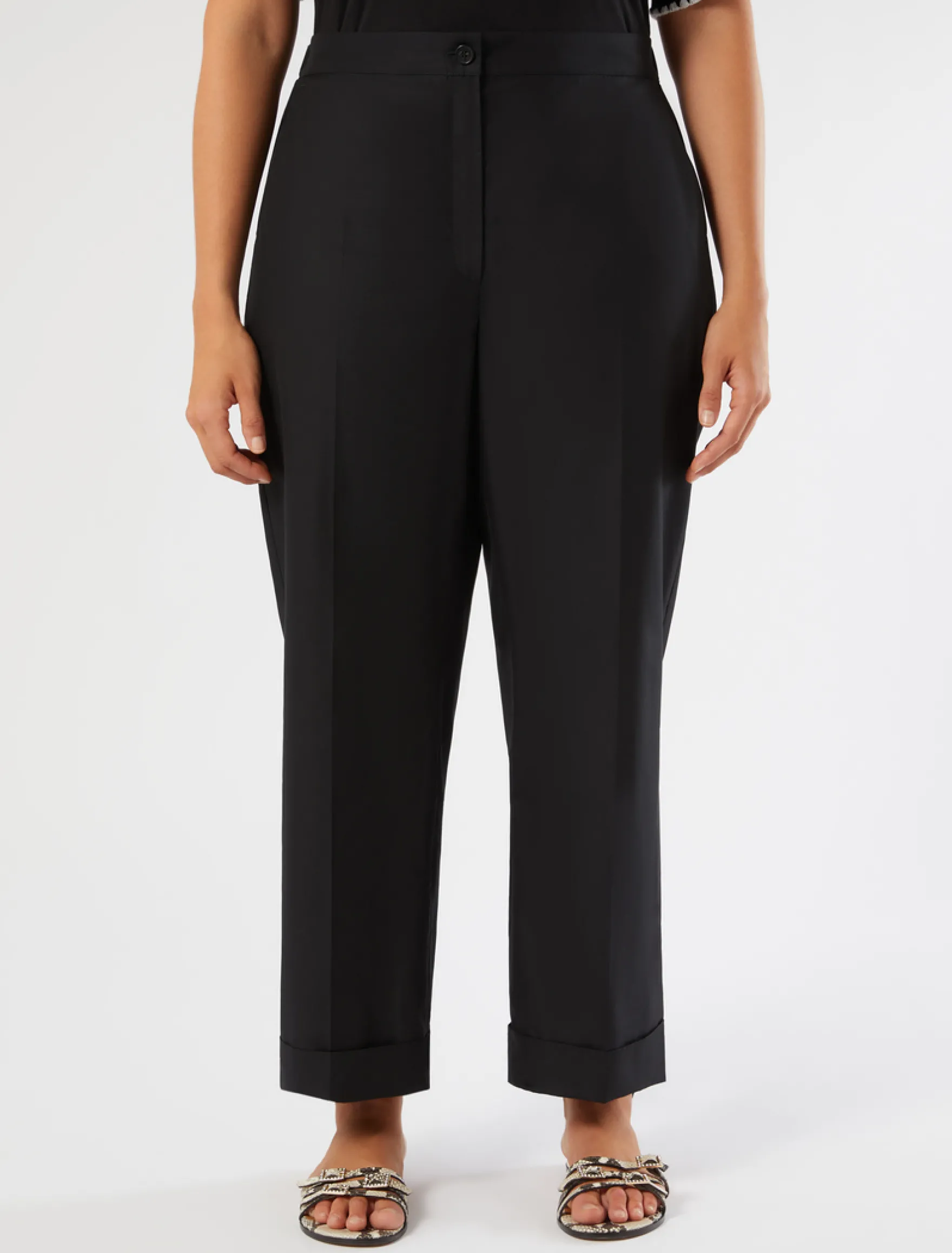 Pantaloni in popeline di cotone - NERO