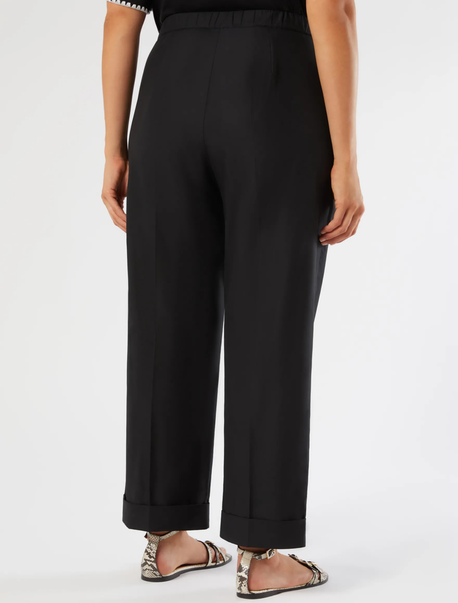 Pantaloni in popeline di cotone - NERO