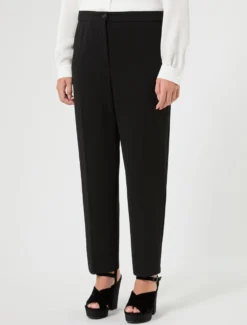 Pantaloni in scuba crêpe stretch - NERO