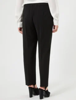 Pantaloni in scuba crêpe stretch - NERO