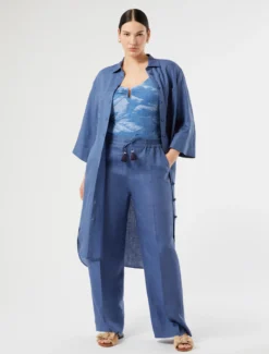 Pantaloni in tela di lino - BLUETTE