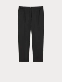 Pantaloni in tela di lino - NERO