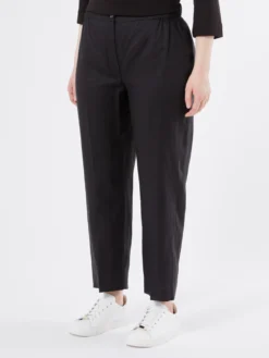 Pantaloni in tela di lino - NERO