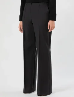 Pantaloni in tela di misto cotone - NERO