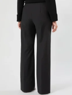 Pantaloni in tela di misto cotone - NERO