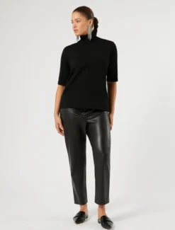 Pantaloni in tessuto spalmato - NERO