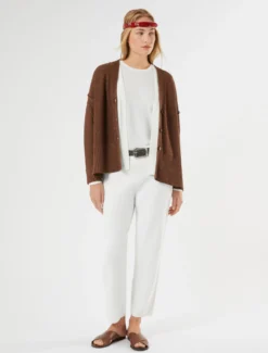 Pantaloni in viscosa stretch - BIANCO