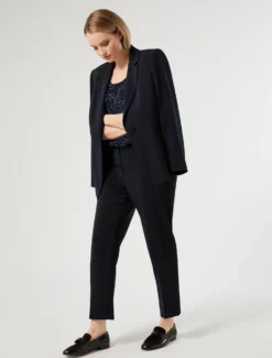Pantaloni slim in cady stretch - BLU MARINO