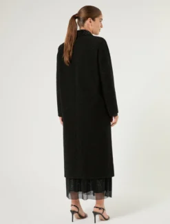Spolverino in tinto filo con lamé - NERO