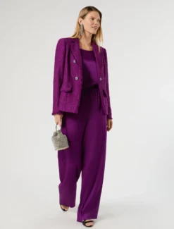 Top in crêpe envers satin - FUXIA VIOLA