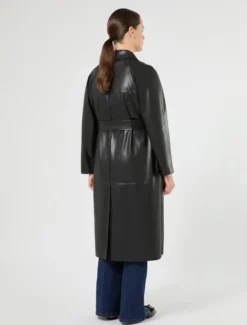 Trench in jersey spalmato - NERO